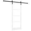 vidaXL Schuifdeur ORKDAL Wit 83 x 202 cm Massief grenenhout en glas