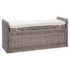 vidaXL Opslagbank met kussen met opslag Grijs 110 x 40 x 50 cm Rattan