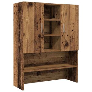 vidaXL Wasmachinekast 70,5x25,5x90 cm oud houtkleurig