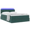 vidaXL Opbergbed met LED met matras Donkergroen 140 x 190 cm Fluweel