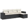vidaXL 5-delige Loungeset met kussens poly rattan zwart