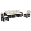 vidaXL Tuinbankenset 6 st Zwart en Cream Wit poly rattan