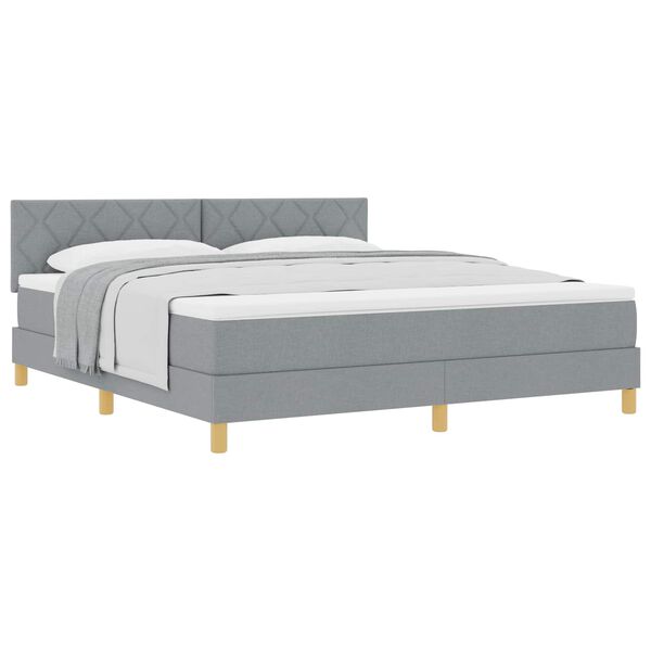 vidaXL Boxspringbed met matras Lichtgrijs 180 x 200 cm Stof