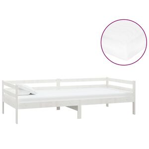 vidaXL Slaapbank met matras massief grenenhout wit 90x200 cm