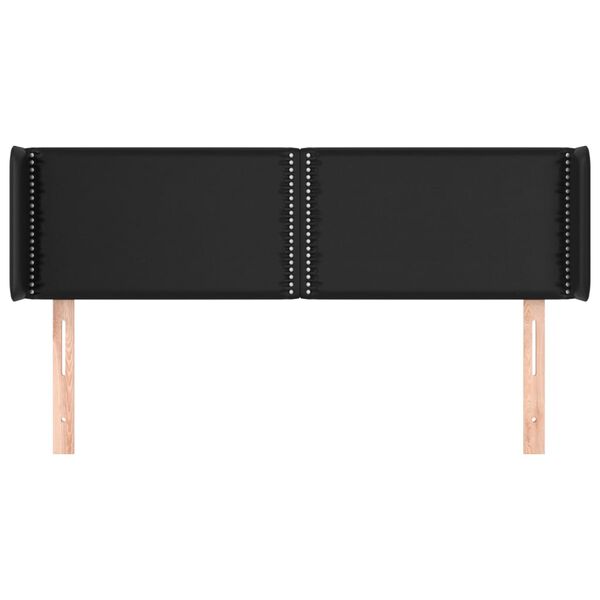 vidaXL Hoofdbord met randen 147x16x78/88 cm kunstleer zwart