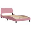 vidaXL Bedframe zonder matras fluweel roze 100x200 cm