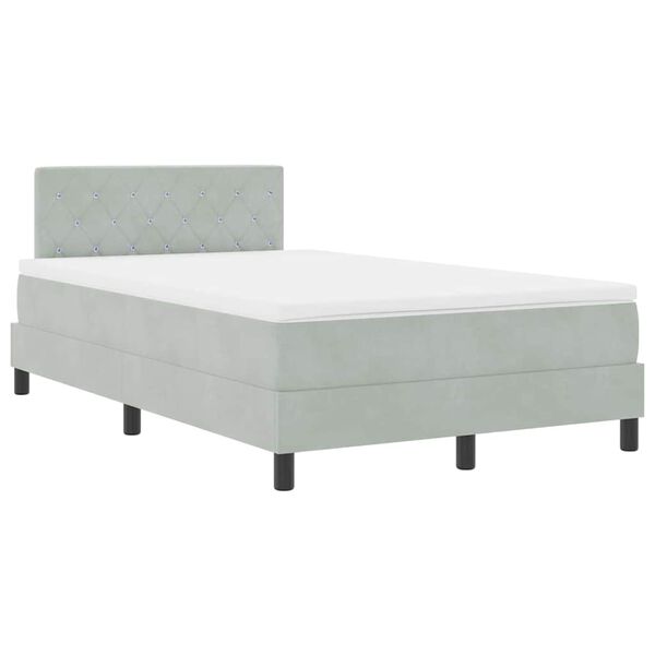 vidaXL Boxspringbed met matras Lichtgrijs 120 x 190 cm Fluweel