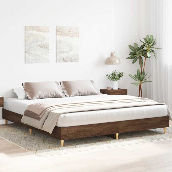 vidaXL Bedframe zonder matras bewerkt hout bruin eikenkleur 180x200 cm