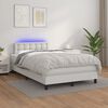 vidaXL Boxspring met matras en LED kunstleer zwart 120x190 cm