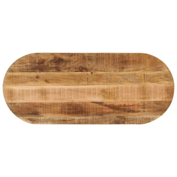 vidaXL Tafelblad ovaal 100x50x2,5 cm massief ruw mangohout