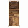 vidaXL Hoge kast met lade Oud Hout 69,5 x 32,5 x 180 cm Bewerkt hout