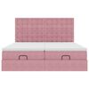 vidaXL Ottoman bed met matrassen 200x200cm fluweel roze