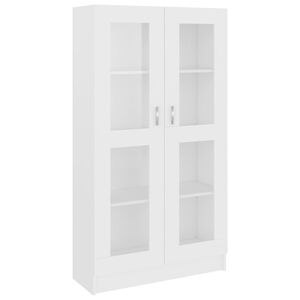 vidaXL Vitrinekast 82,5x30,5x150 cm bewerkt hout wit