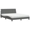 vidaXL Bed met matras "Hanko" stof donkergrijs 160x200 cm