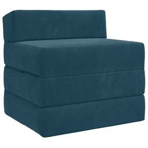 vidaXL Vouwbare Bankbed Blauw 200 x 70 x 15 cm Fluweel
