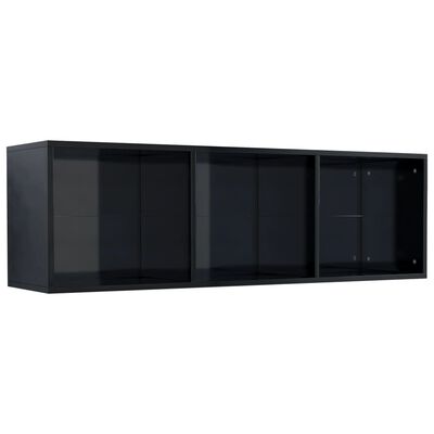 vidaXL Boekenkast/tv-meubel 36x30x114 cm bewerkt hout hoogglans zwart
