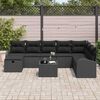vidaXL Tuin Sofa Set met kussen met opslag 9 pcs Zwart Poly riet