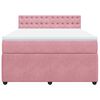 vidaXL Boxspring met matras fluweel roze 140x190 cm