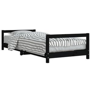 vidaXL Kinderbedframe 90x200 cm massief grenenhout zwart