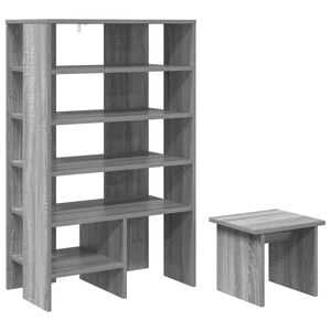 vidaXL Schoenenkast met plank 2 pcs Grijs Sonoma Bewerkt hout
