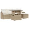 vidaXL Tuin Sofa Set 6 st Beige poly rattan