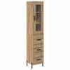 vidaXL Highboard Artisan Eiken 34,5 x 34 x 180 cm Bewerkt hout