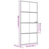 vidaXL Binnendeur smal 93x201,5 cm gehard glas en aluminium zwart