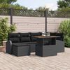 vidaXL Tuin Sofa Set met opslag 7 pcs Zwart Poly riet