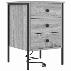 vidaXL Nachtkastje Grijs Sonoma 42 x 41 x 61 cm Bewerkt hout