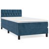 vidaXL Boxspring met matras fluweel donkerblauw 90x190 cm