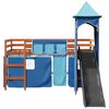 vidaXL Kinderhoogslaper met toren 80x200 cm massief grenenhout blauw