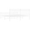 vidaXL Bedframe met hoofd- en voeteneinde metaal wit 183x213 cm