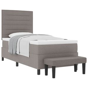 vidaXL Boxspringbed met hoofdeinde Taupe 80 x 200 cm Stof