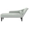 vidaXL Chaise longue met kussens fluweel lichtgrijs