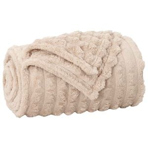 vidaXL Gooi Deken Beige 150 x 130 cm 0.5 kg Fleece