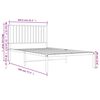 vidaXL Bedframe met hoofdbord metaal zwart 100x190 cm