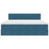 vidaXL Opbergbed met LED met matras Donkerblauw 180 x 200 cm Fluweel