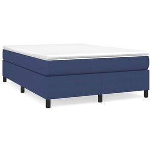 vidaXL Boxspring bed stof blauw 140x190 cm