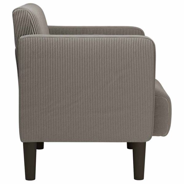 vidaXL Fauteuil met armleuningen 54 cm corduroy stof lichtgrijs