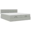 vidaXL Ottoman bed met matrassen en LED's 200x200cm fluweel lichtgrijs