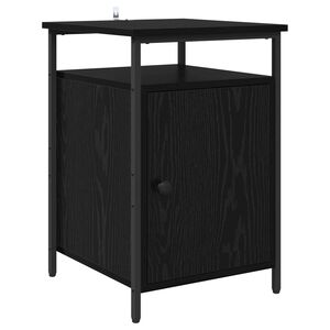 vidaXL Nachtkastje Zwart Eiken 40 x 42 x 60cm Bewerkt hout