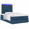 vidaXL Ottoman bed met matras en LED's 120x190 cm stof blauw