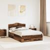 vidaXL Bedframe met hoofdeinde Oudhout 120 x 190 cm Bewerkt hout