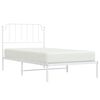 vidaXL Bedframe met hoofdbord metaal wit 100x190 cm