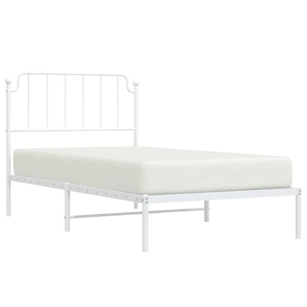 vidaXL Bedframe met hoofdbord metaal wit 100x190 cm