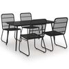 vidaXL 5-delige Tuinset poly rattan en glas