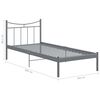 vidaXL Bedframe metaal grijs 100x200 cm