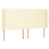 vidaXL Hoofdbord met randen 163x16x118/128 cm kunstleer cr&egrave;mekleurig