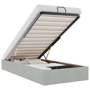 vidaXL Bedframe zonder matras 90x190 cm fluweel lichtgrijs