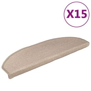 vidaXL Trapmatten 15 st 56 x 17 x 3 cm Non-Slip Taupe Vilt - 100% PP